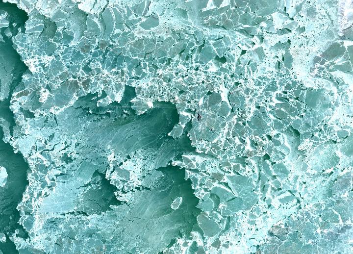 Ice stabilization effect from artificial islands in North Caspian Sea