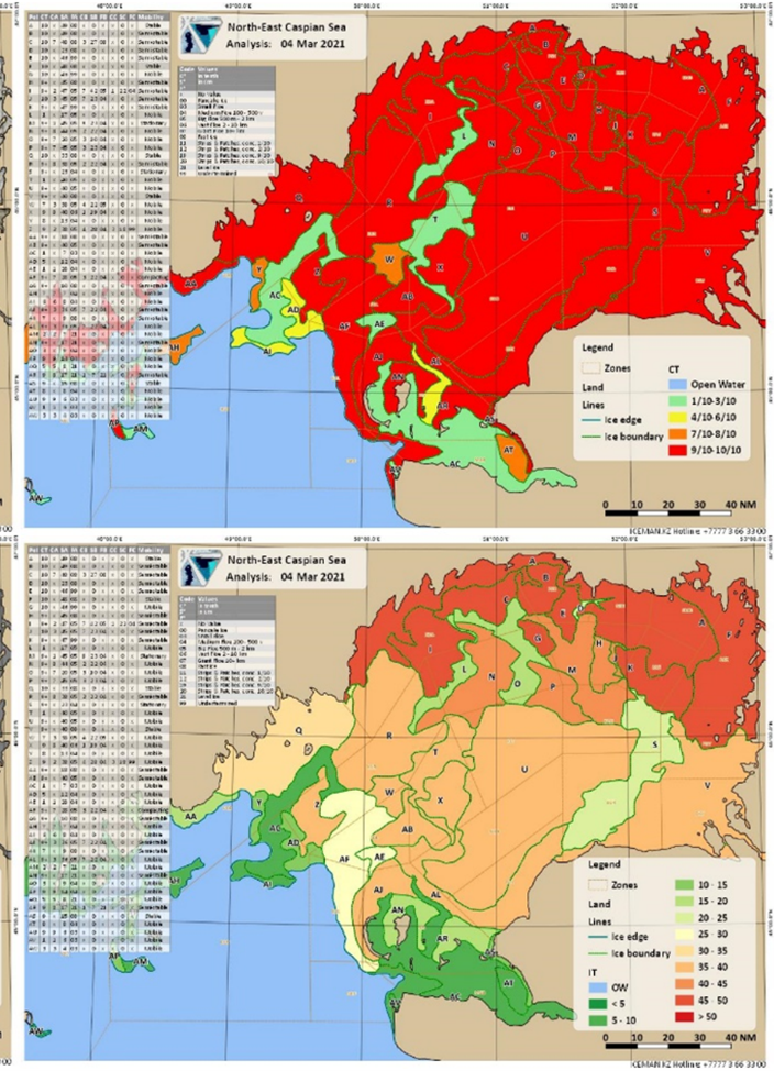 Ice chart based on ice cover data